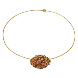 Mughal Tavize pendant w/choker 21 Kt gold