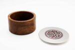 Neamah Round Wooden Box with Metal Lid - Image 7